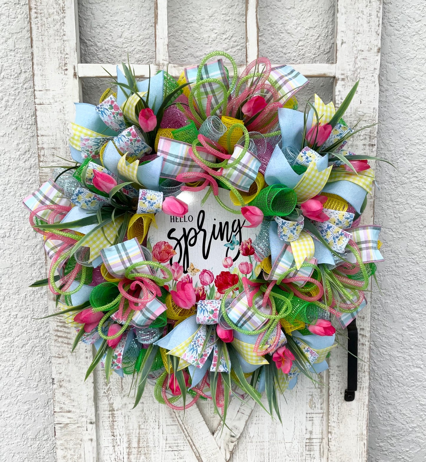 Spring Wreath for Front Door Tulip Wreath Gift for Mom Gift for Her Spring Decoration Spring Deco Easter Wreath Spring Door Hanger