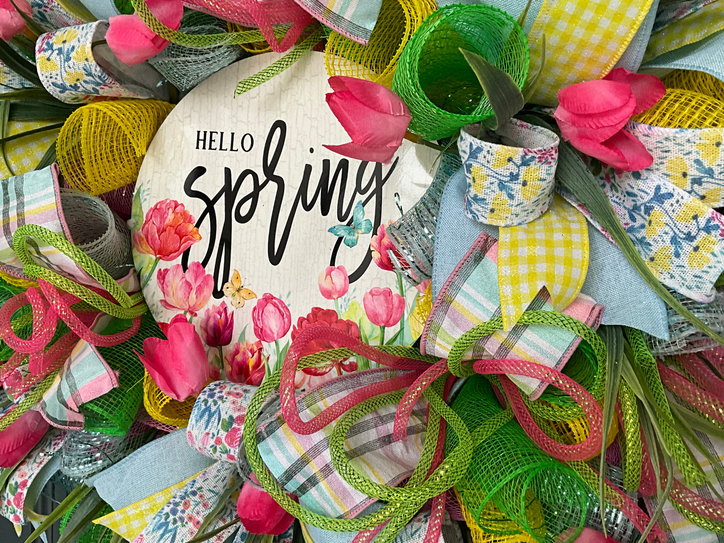Spring Wreath for Front Door Tulip Wreath Gift for Mom Gift for Her Spring Decoration Spring Deco Easter Wreath Spring Door Hanger