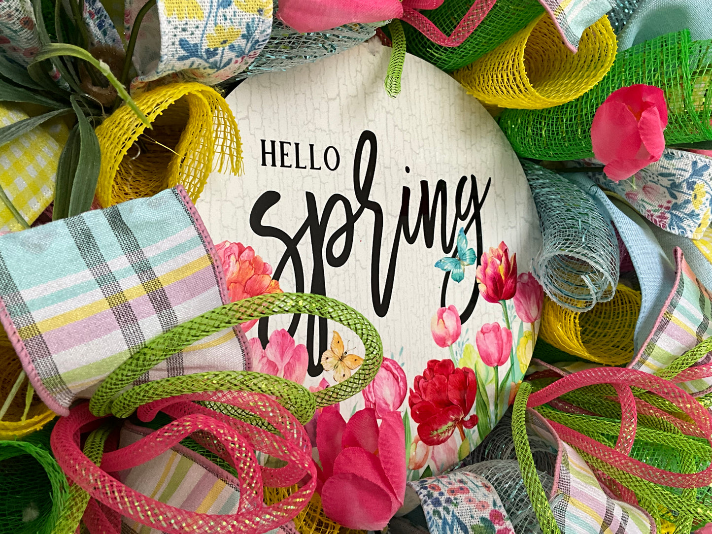 Spring Wreath for Front Door Tulip Wreath Gift for Mom Gift for Her Spring Decoration Spring Deco Easter Wreath Spring Door Hanger