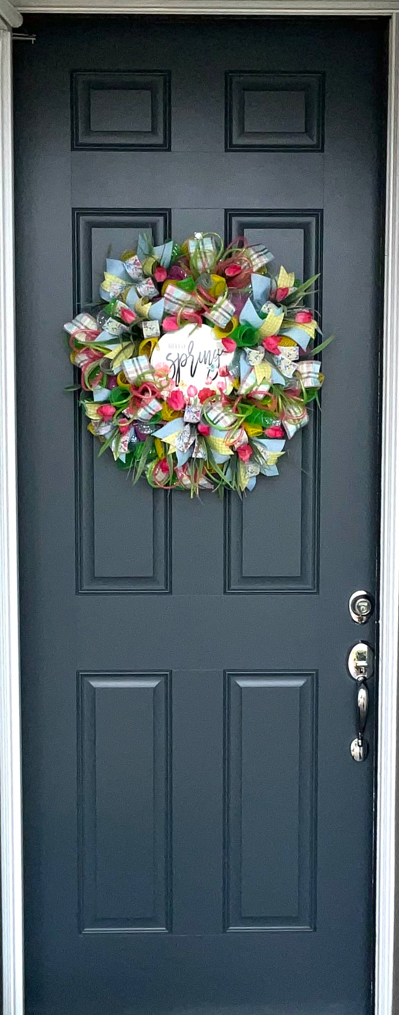 Spring Wreath for Front Door Tulip Wreath Gift for Mom Gift for Her Spring Decoration Spring Deco Easter Wreath Spring Door Hanger