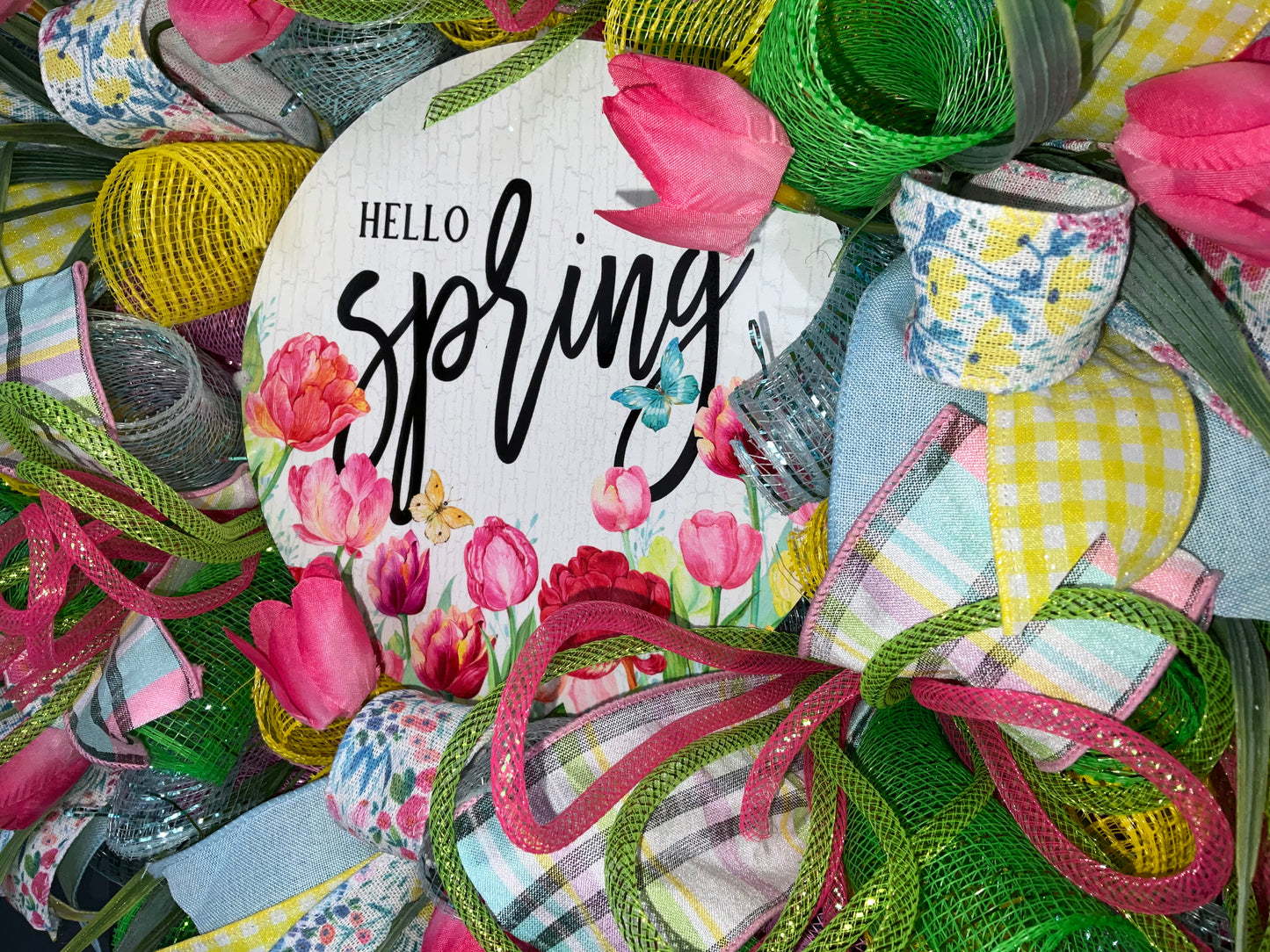 Spring Wreath for Front Door Tulip Wreath Gift for Mom Gift for Her Spring Decoration Spring Deco Easter Wreath Spring Door Hanger