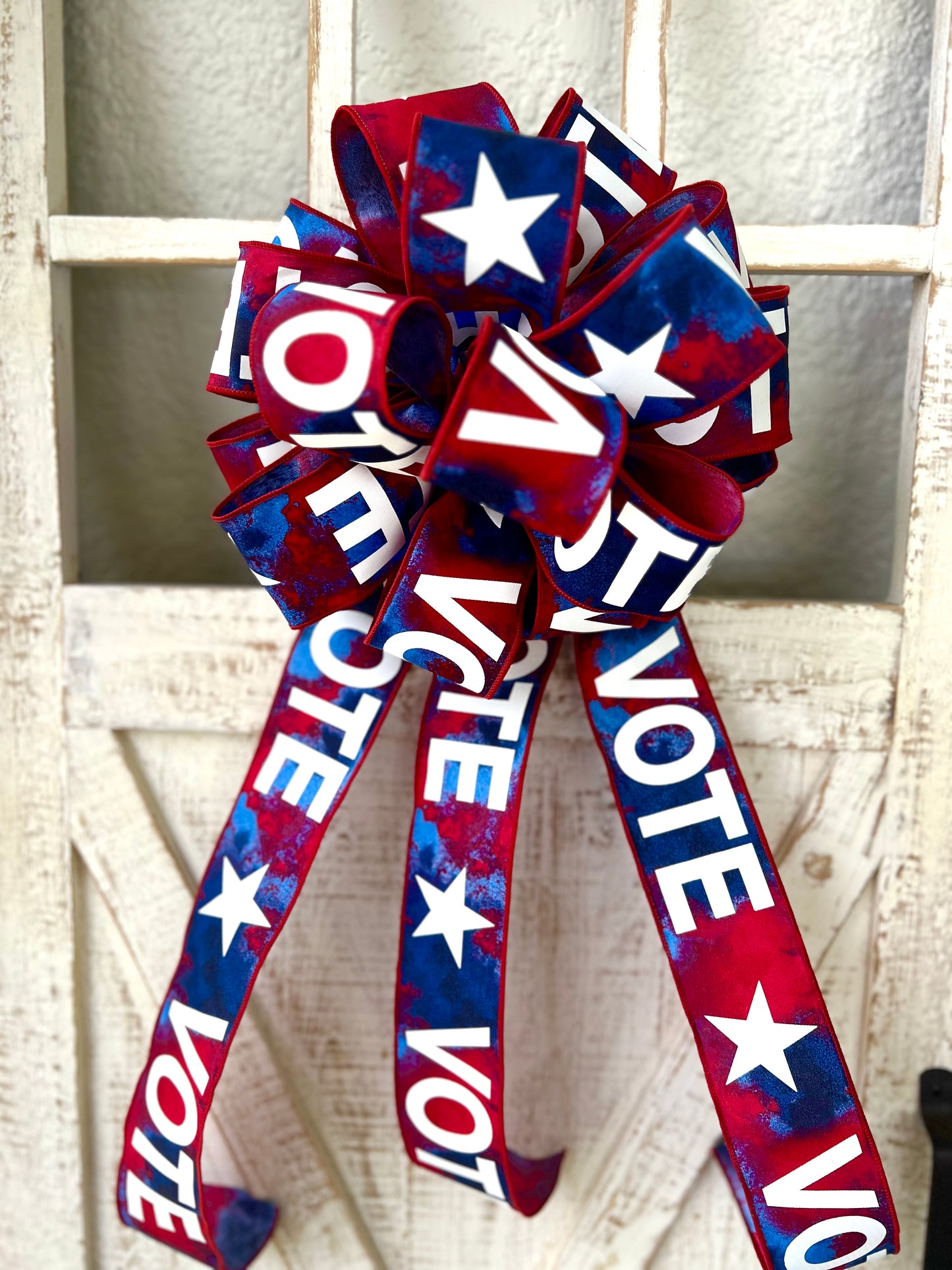 Vote Bow, Patriotic Bow, Election Bow, Political Decoration, Democrat, Republican  Independent Voting Decor, Independence Day, July 4 Bow
