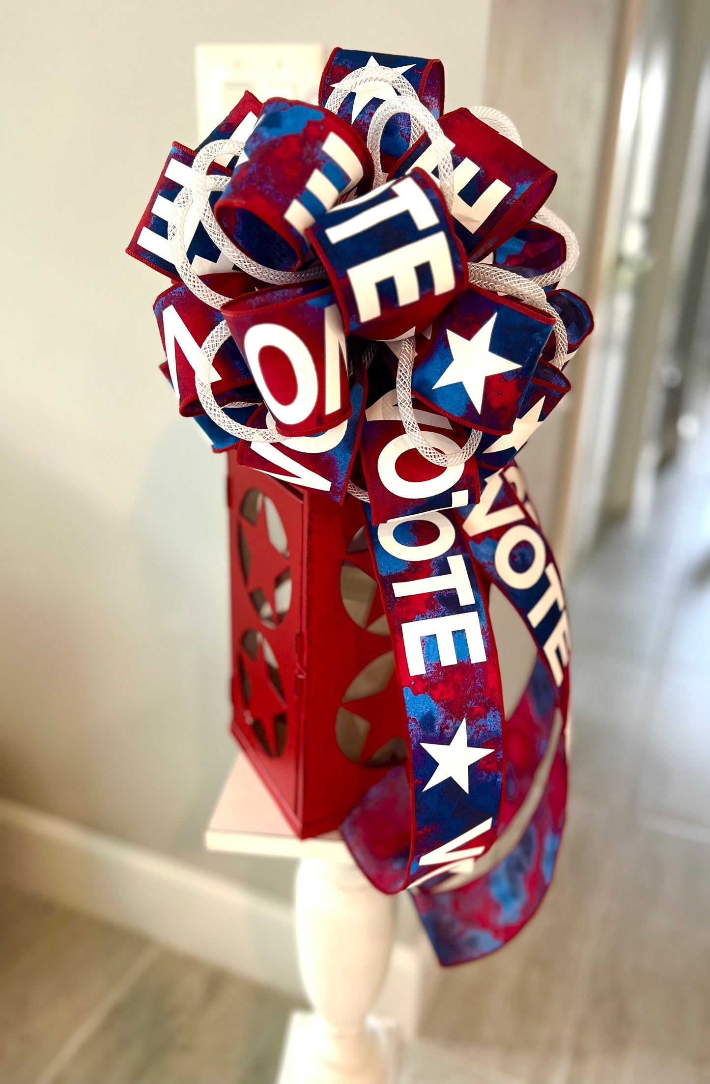 Vote Bow, Patriotic Bow, Election Bow, Political Decoration, Democrat, Republican  Independent Voting Decor, Independence Day, July 4 Bow