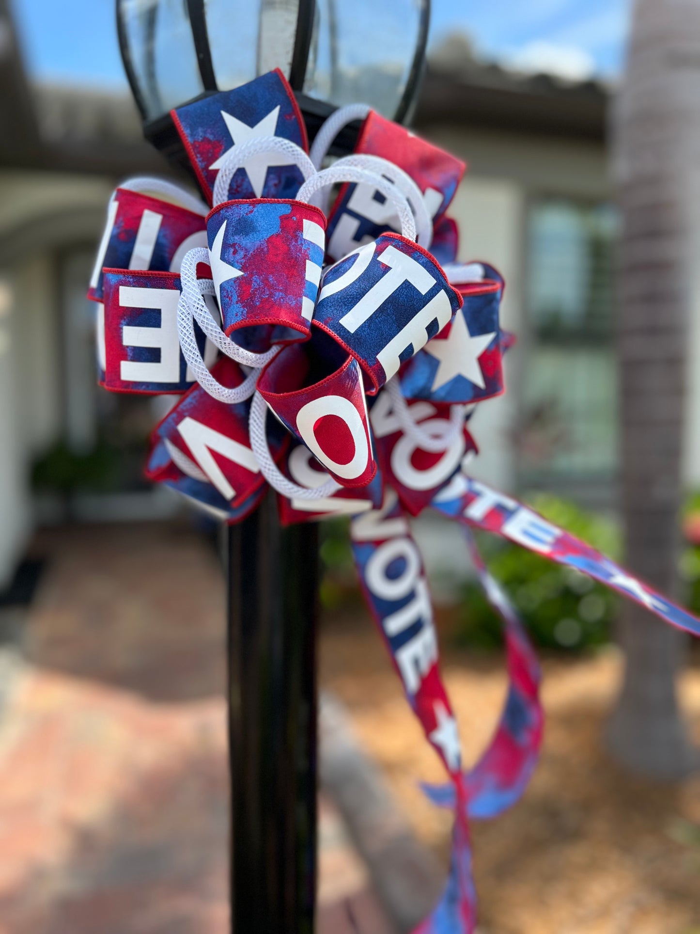 Vote Bow, Patriotic Bow, Election Bow, Political Decoration, Democrat, Republican  Independent Voting Decor, Independence Day, July 4 Bow