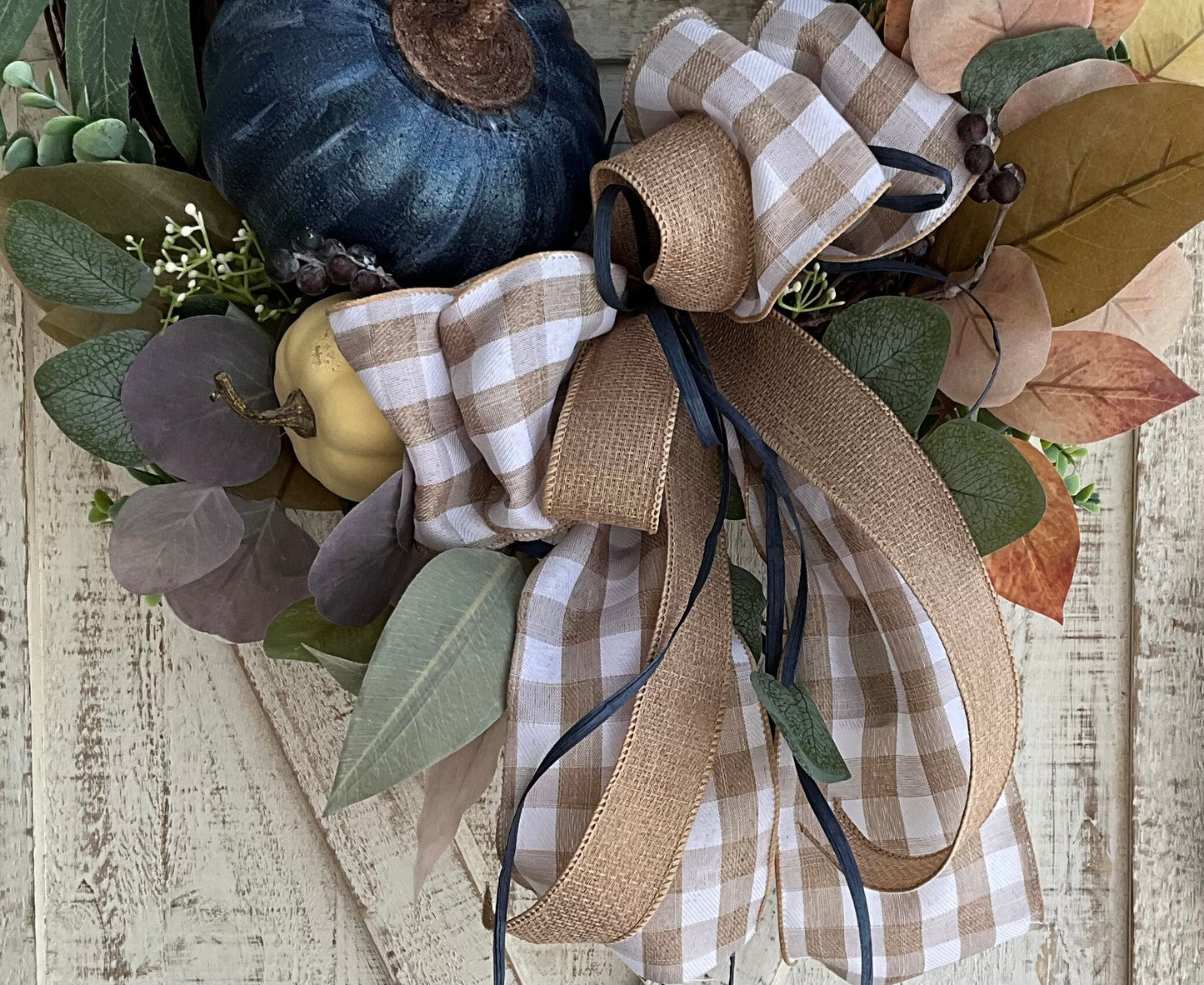 Rustic Fall Harvest Autumn Pumpkin Berry Grapevine Thanksgiving Wreath for Front Door, High End Fall Wreath, Fall Colors Wreath Pouf Designs