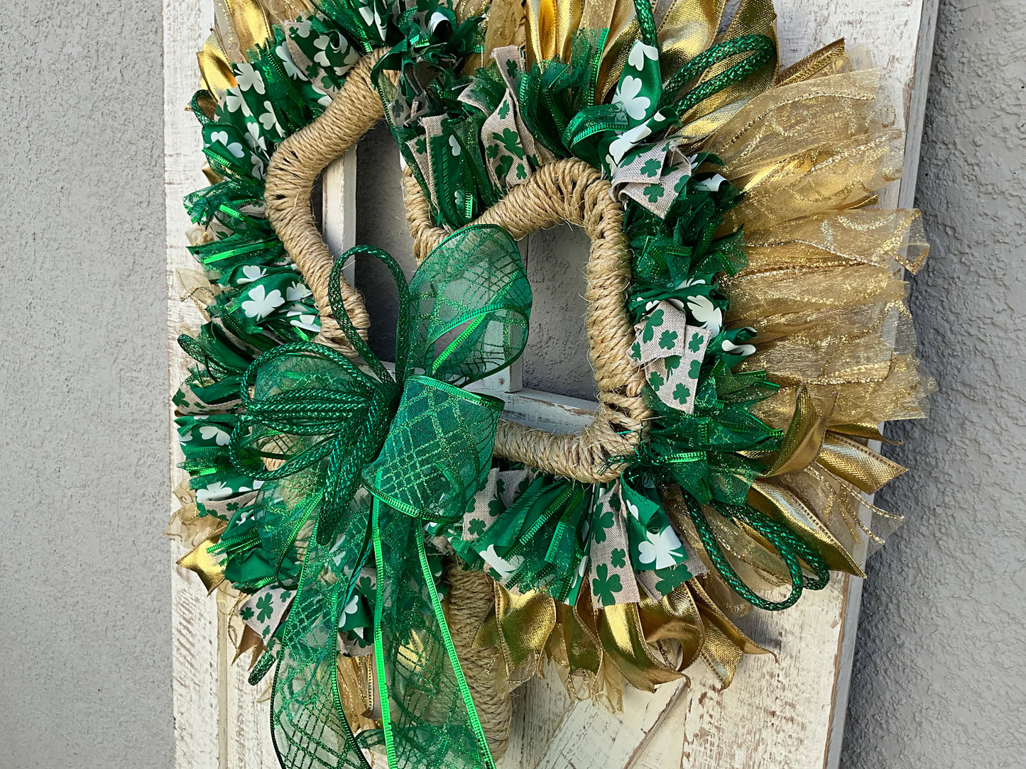 St. Patrick’s Day Wreath for front door, Irish Wreath, Front Door Decor, Green Wreath, Shamrock Wreath, Clover Wreath
