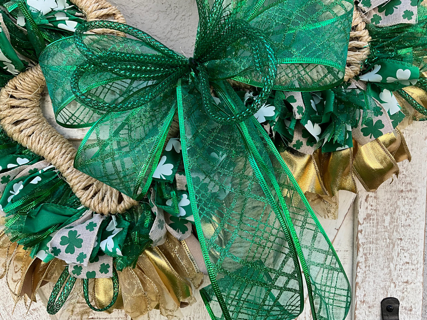 St. Patrick’s Day Wreath for front door, Irish Wreath, Front Door Decor, Green Wreath, Shamrock Wreath, Clover Wreath