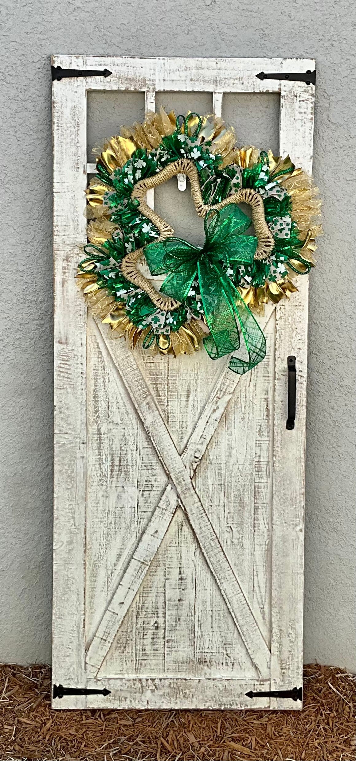St. Patrick’s Day Wreath for front door, Irish Wreath, Front Door Decor, Green Wreath, Shamrock Wreath, Clover Wreath