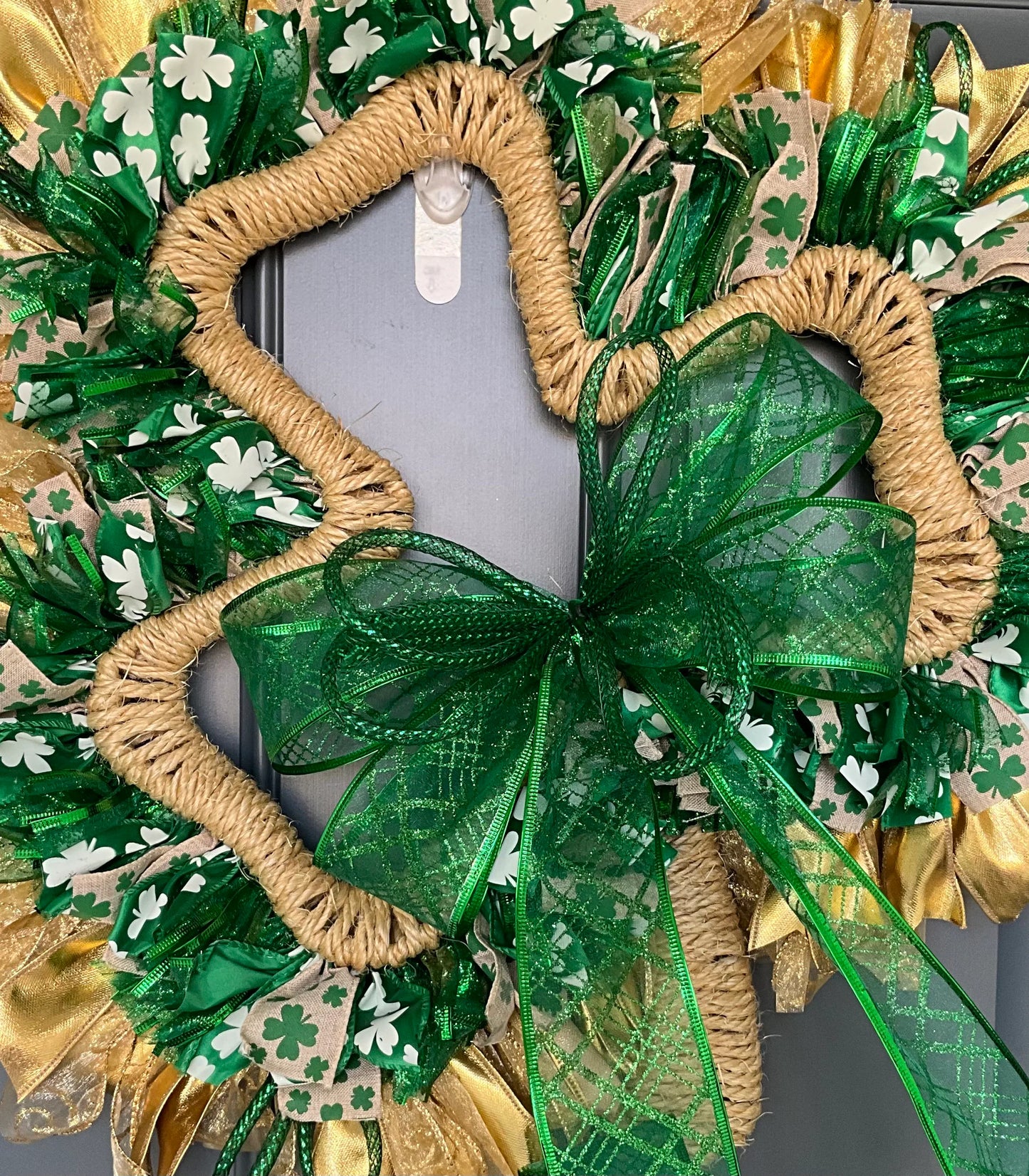 St. Patrick’s Day Wreath for front door, Irish Wreath, Front Door Decor, Green Wreath, Shamrock Wreath, Clover Wreath