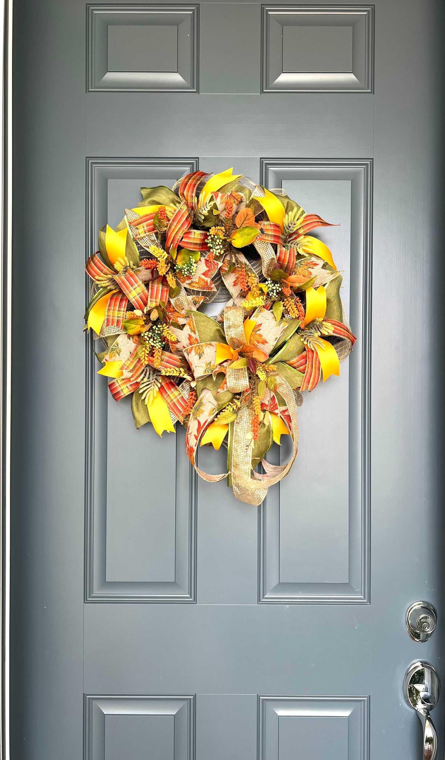 Fall Leaves Wreath for Front Door