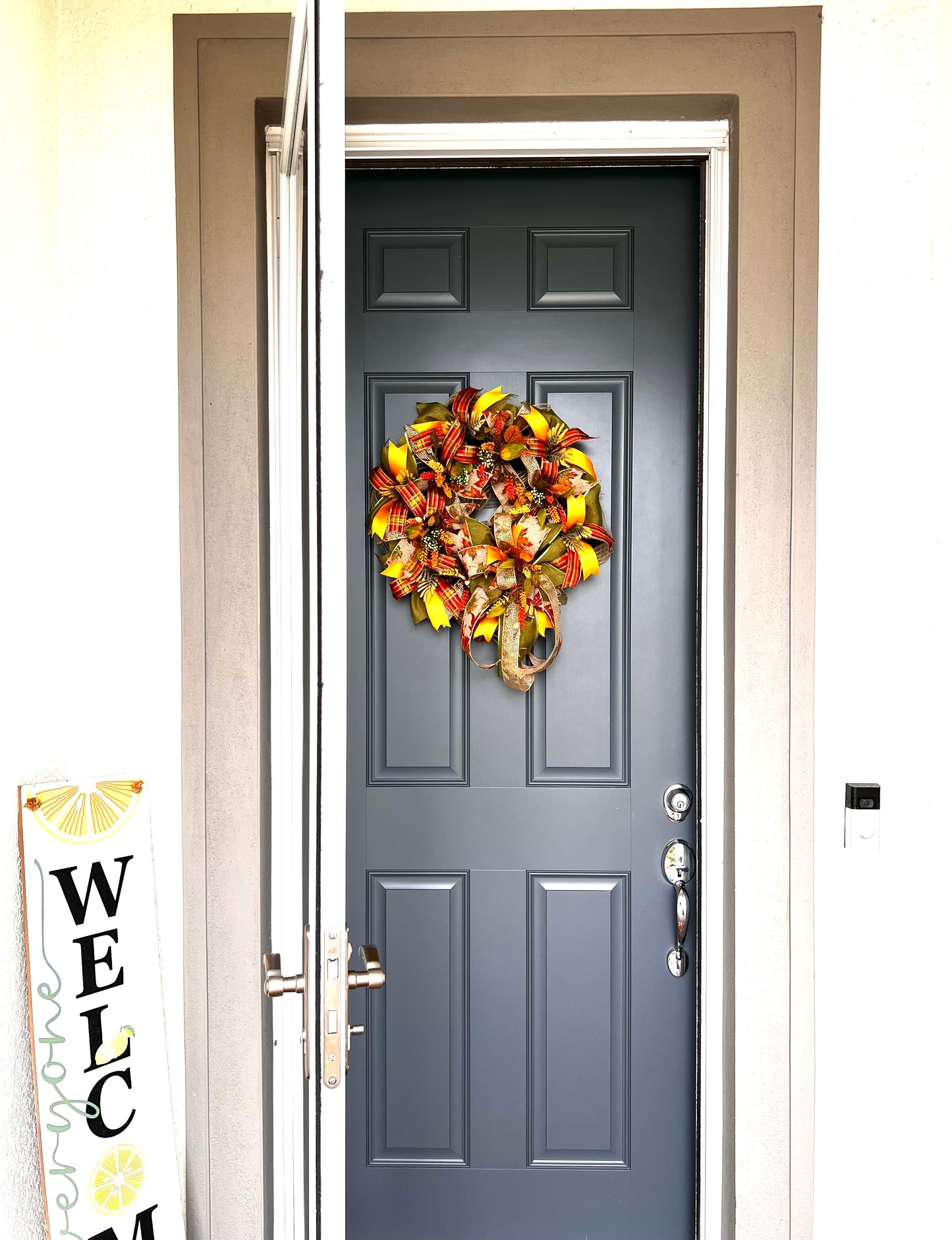 Fall Leaves Wreath for Front Door