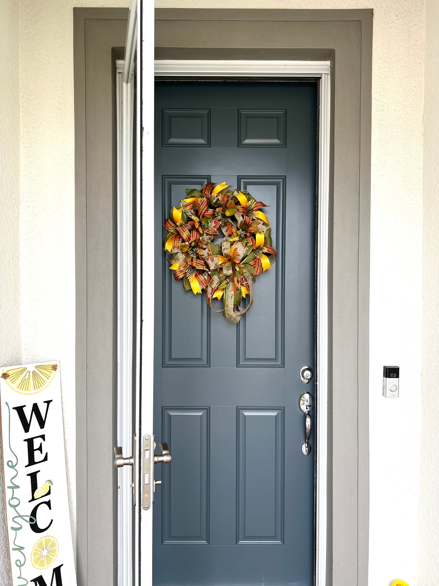 Fall Leaves Wreath for Front Door
