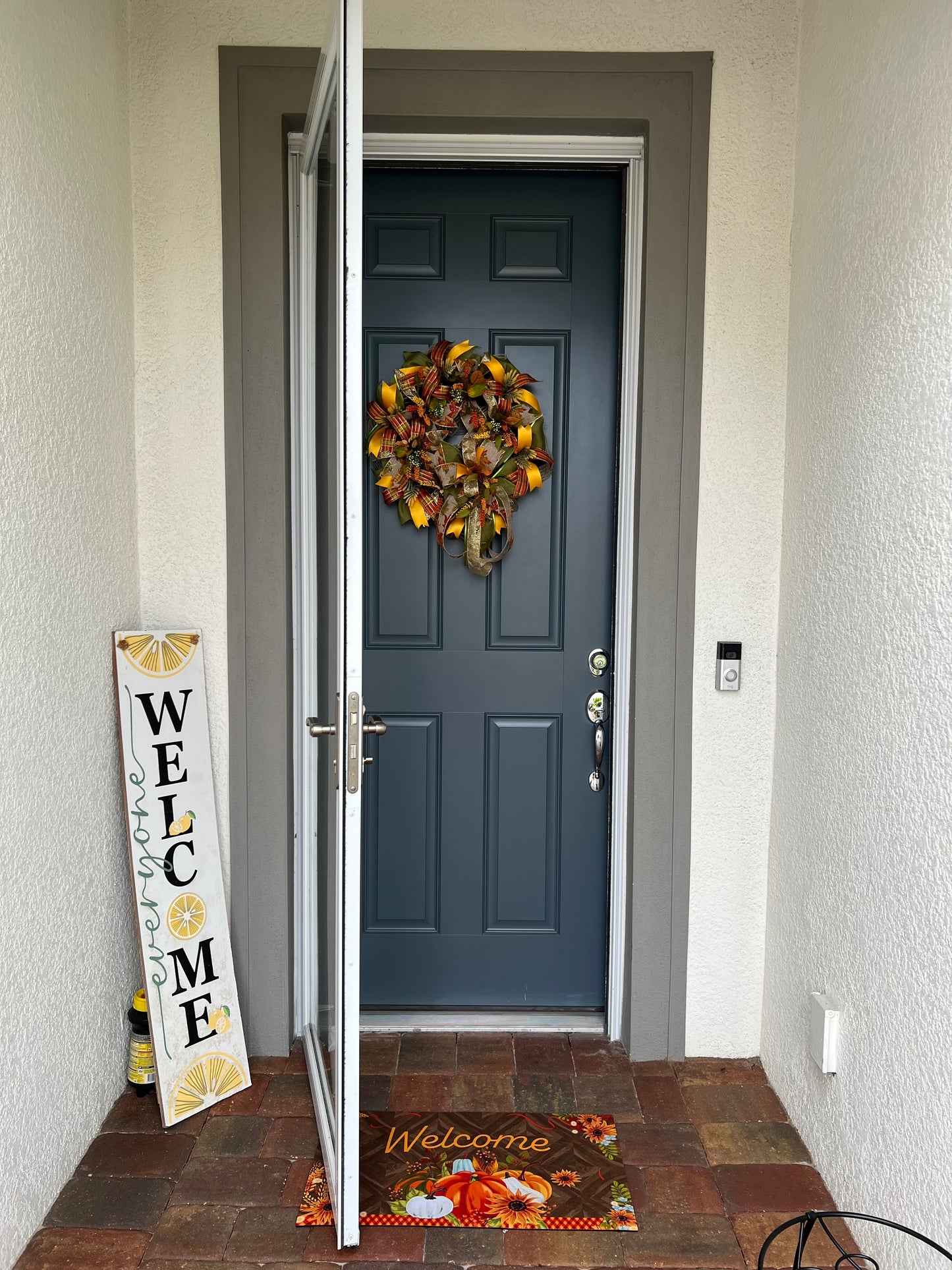 Fall Leaves Wreath for Front Door