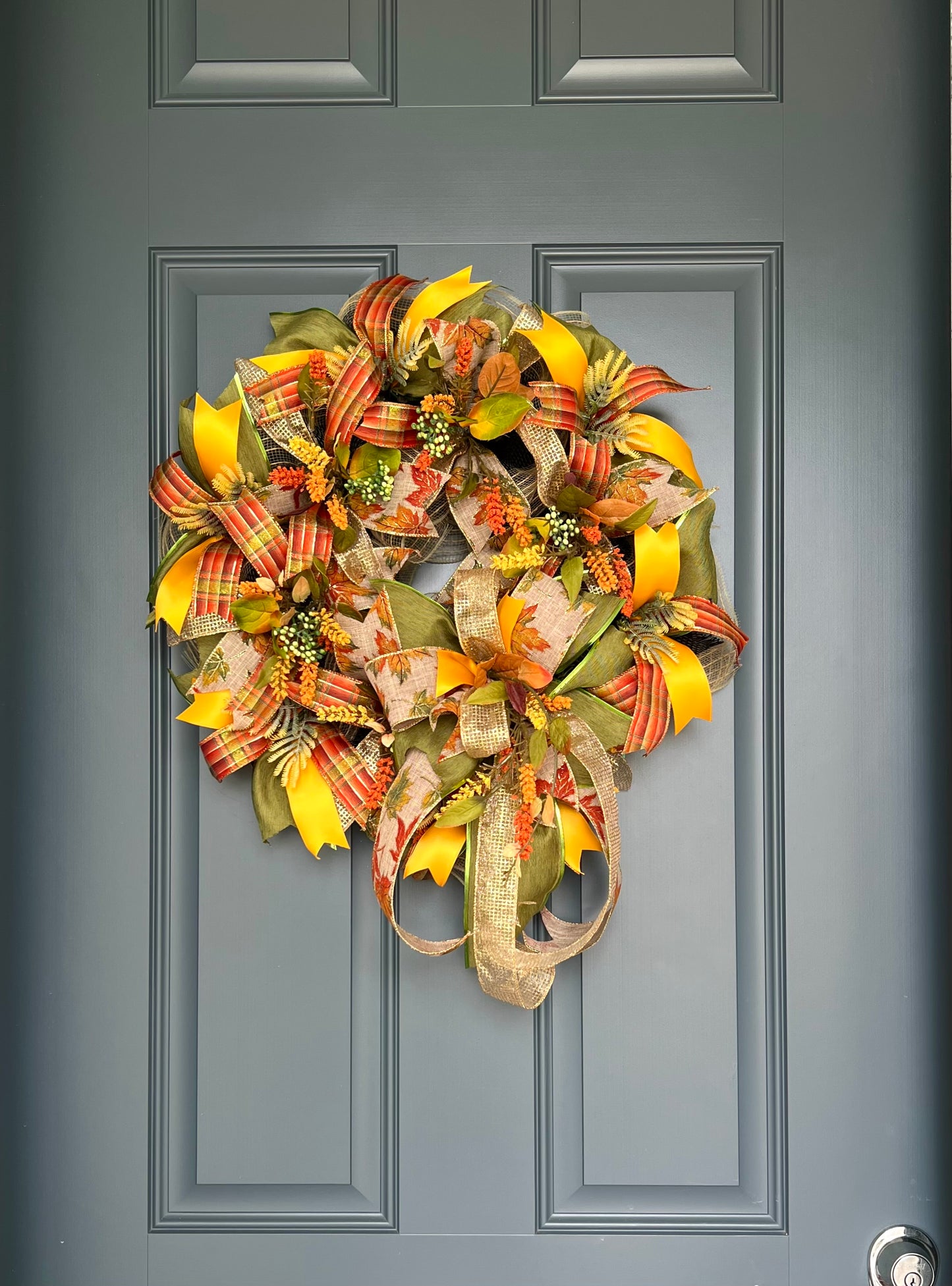 Fall Leaves Wreath for Front Door