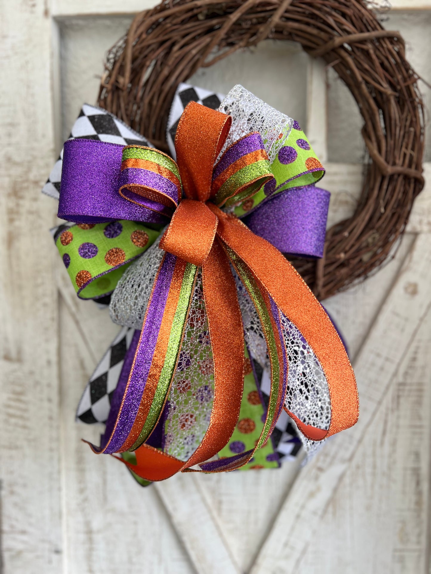Halloween Bow for Wreath, Lamp Post, Garage or Carriage Light, October 31 Decoration, Halloween Decor, Simple Halloween, Halloween Decor