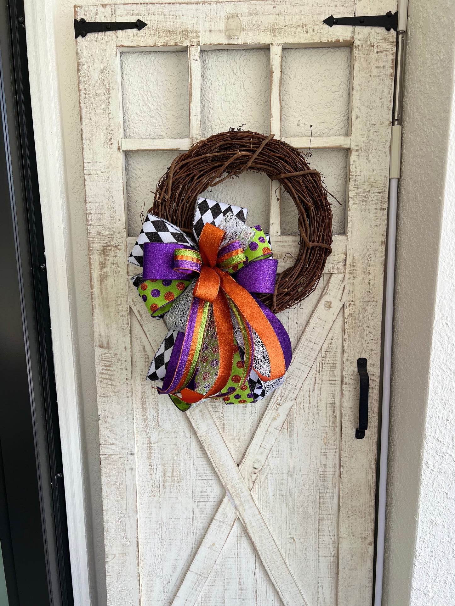Halloween Bow for Wreath, Lamp Post, Garage or Carriage Light, October 31 Decoration, Halloween Decor, Simple Halloween, Halloween Decor
