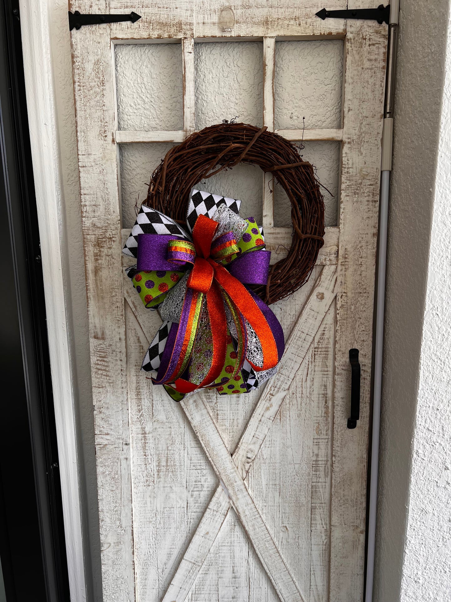 Halloween Bow for Wreath, Lamp Post, Garage or Carriage Light, October 31 Decoration, Halloween Decor, Simple Halloween, Halloween Decor