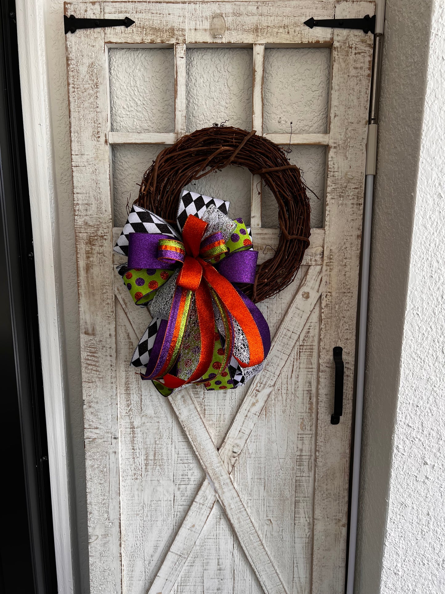 Halloween Bow for Wreath, Lamp Post, Garage or Carriage Light, October 31 Decoration, Halloween Decor, Simple Halloween, Halloween Decor
