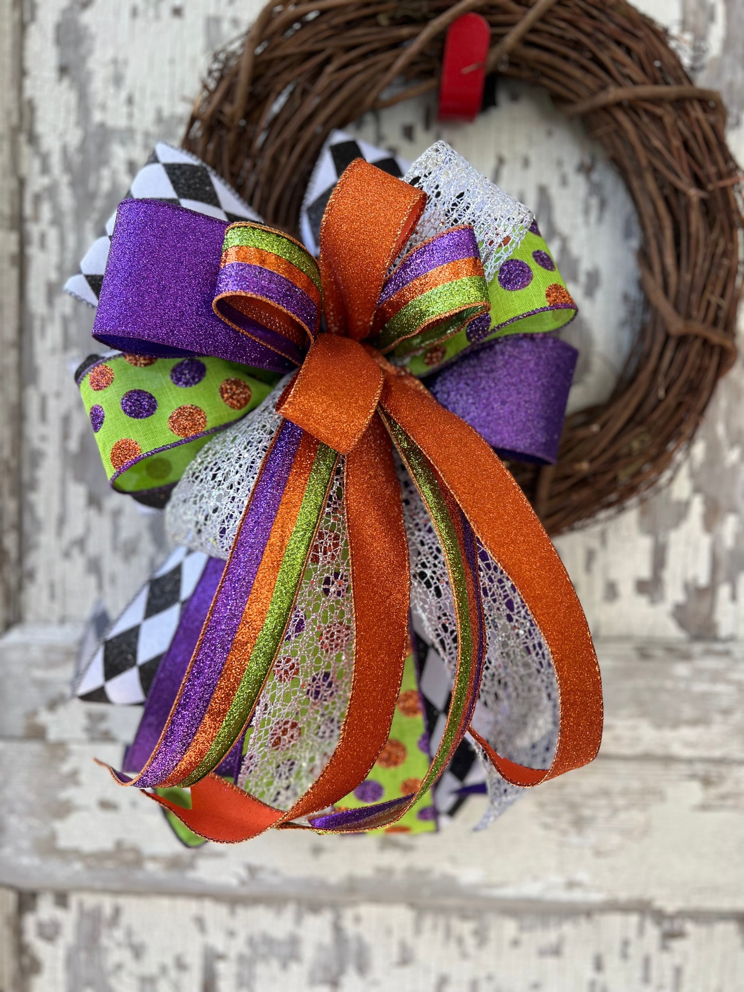 Halloween Bow for Wreath, Lamp Post, Garage or Carriage Light, October 31 Decoration, Halloween Decor, Simple Halloween, Halloween Decor