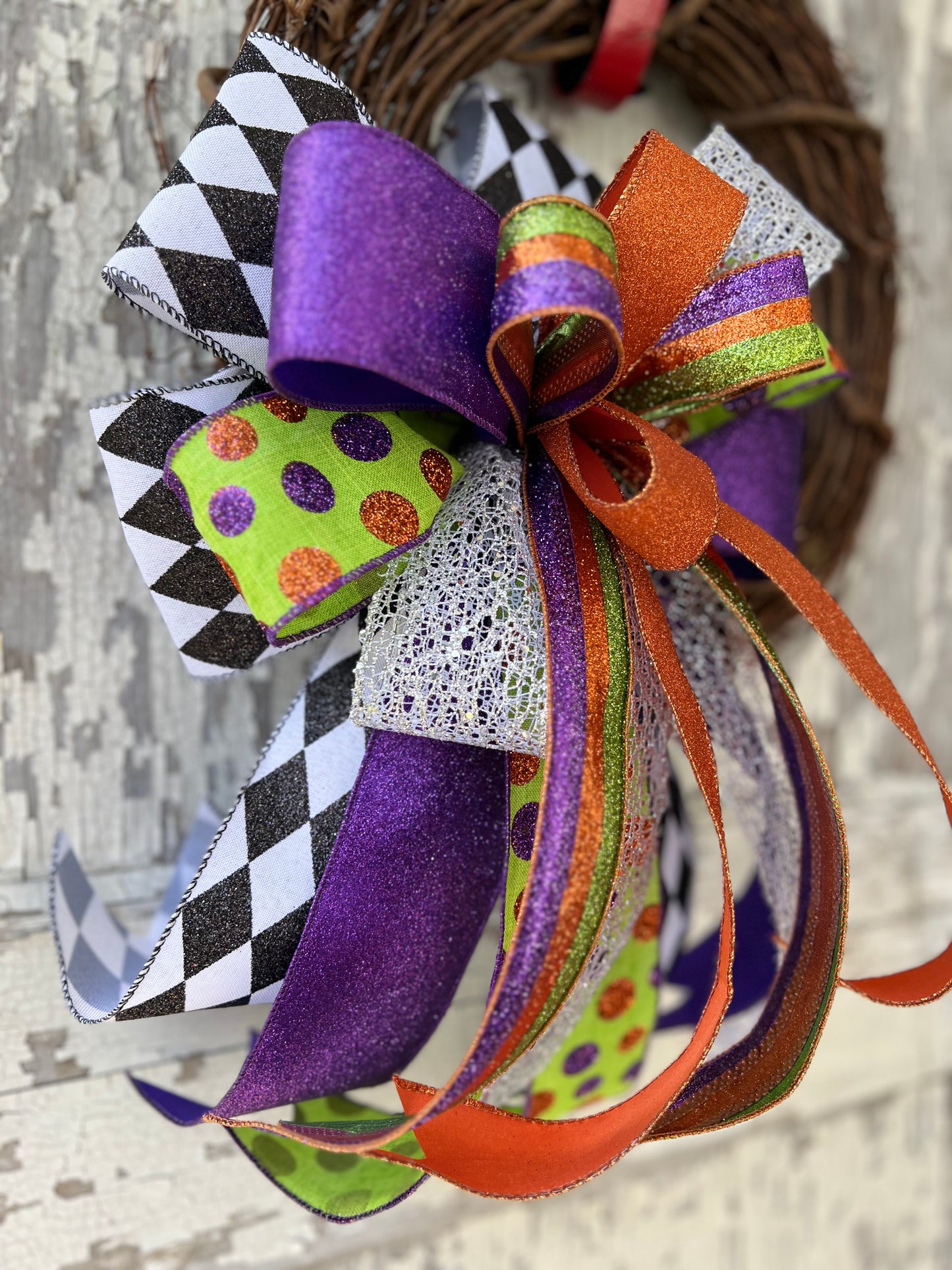 Halloween Bow for Wreath, Lamp Post, Garage or Carriage Light, October 31 Decoration, Halloween Decor, Simple Halloween, Halloween Decor