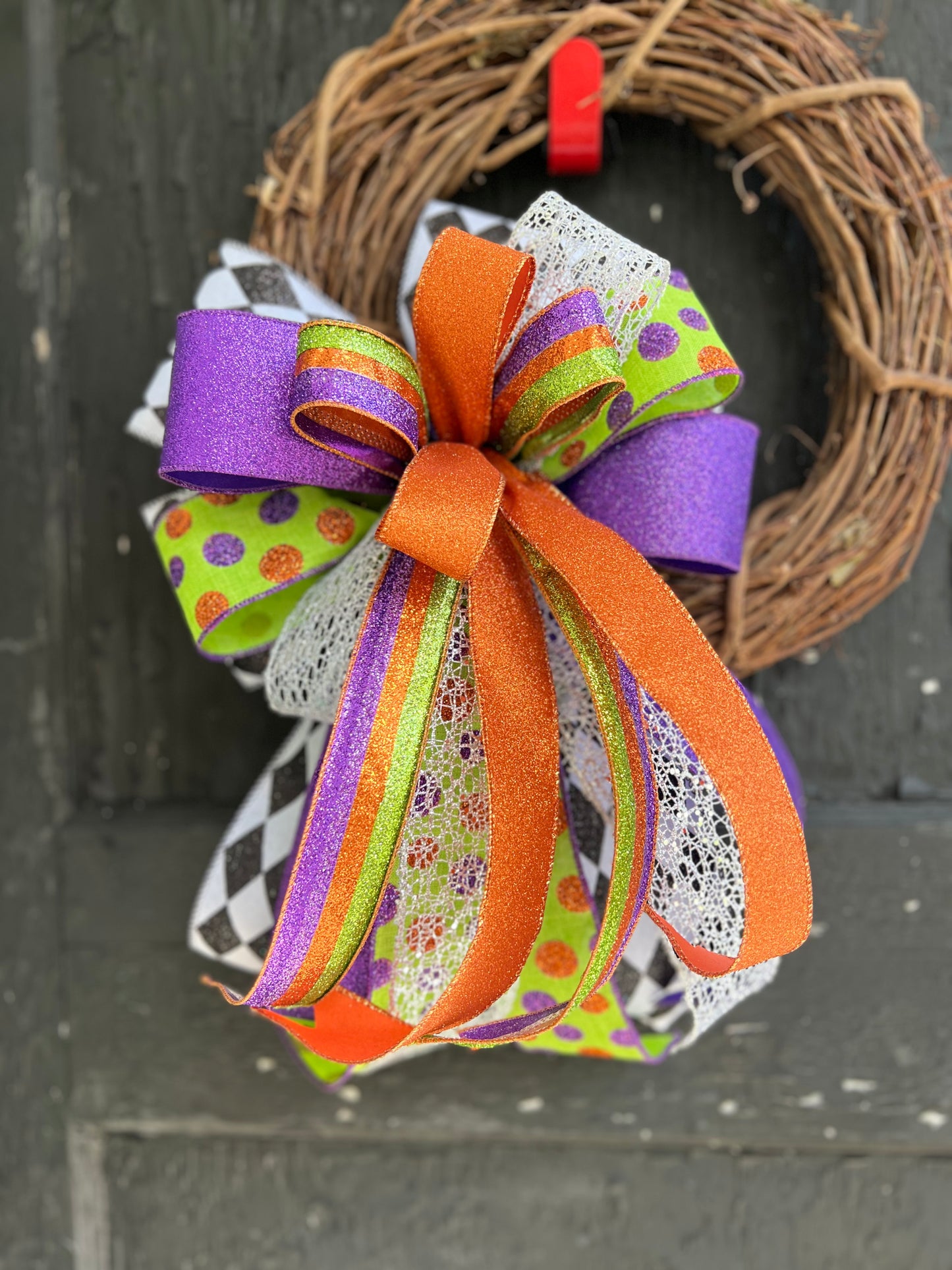 Halloween Bow for Wreath, Lamp Post, Garage or Carriage Light, October 31 Decoration, Halloween Decor, Simple Halloween, Halloween Decor