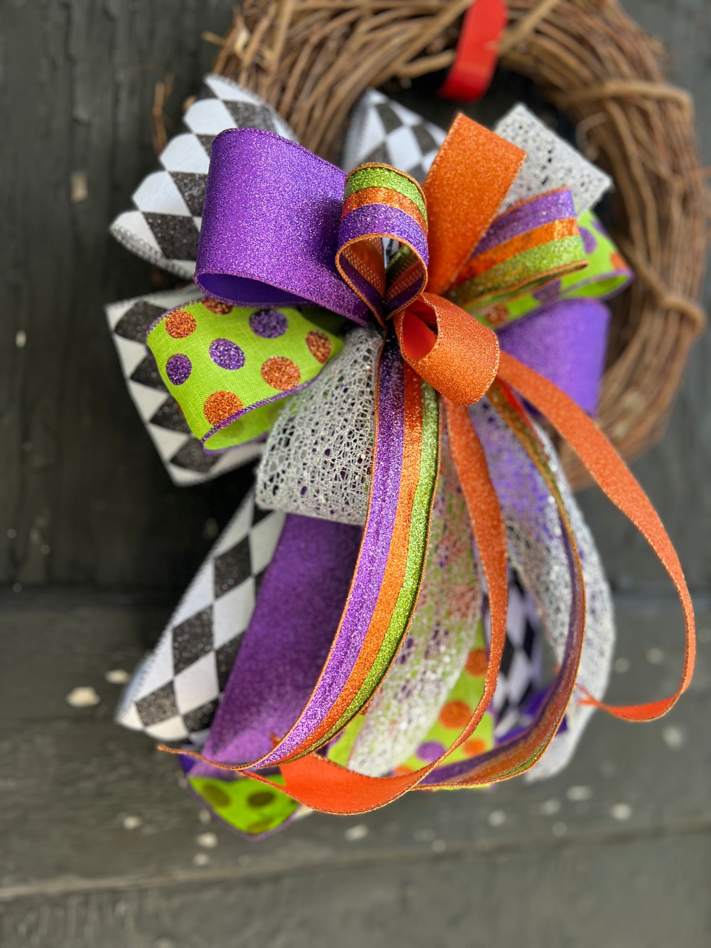 Halloween Bow for Wreath, Lamp Post, Garage or Carriage Light, October 31 Decoration, Halloween Decor, Simple Halloween, Halloween Decor