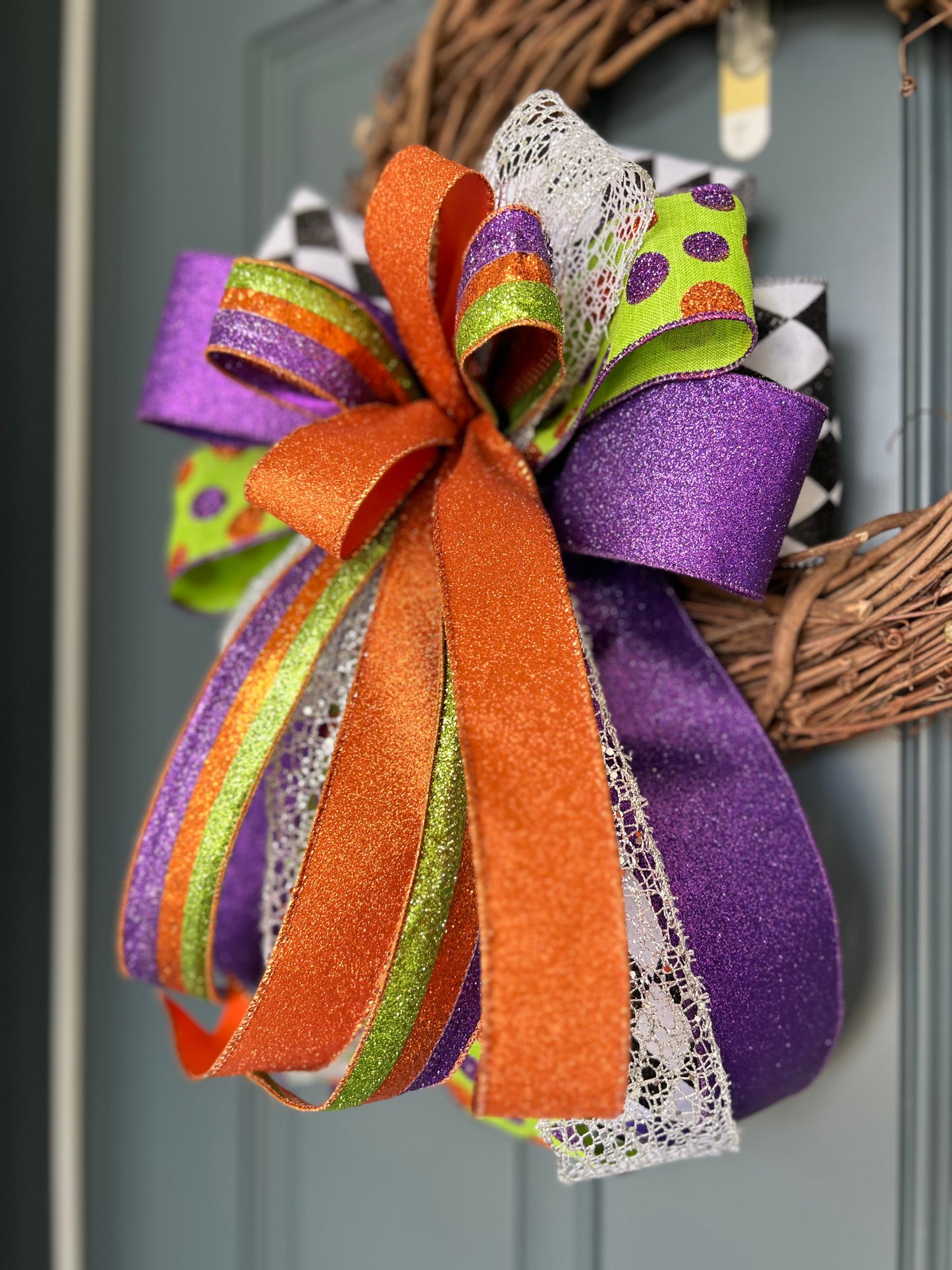 Halloween Bow for Wreath, Lamp Post, Garage or Carriage Light, October 31 Decoration, Halloween Decor, Simple Halloween, Halloween Decor