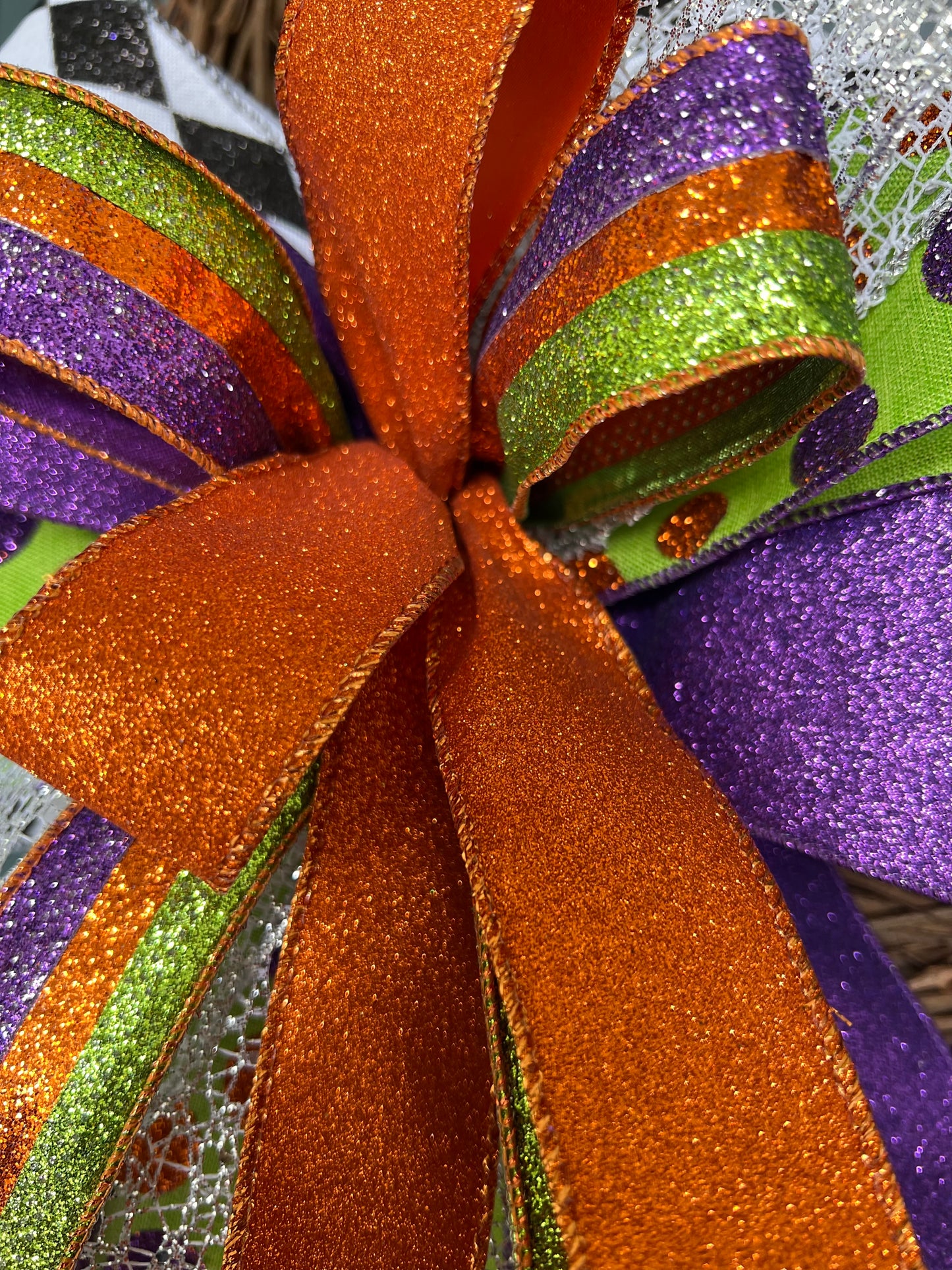 Halloween Bow for Wreath, Lamp Post, Garage or Carriage Light, October 31 Decoration, Halloween Decor, Simple Halloween, Halloween Decor