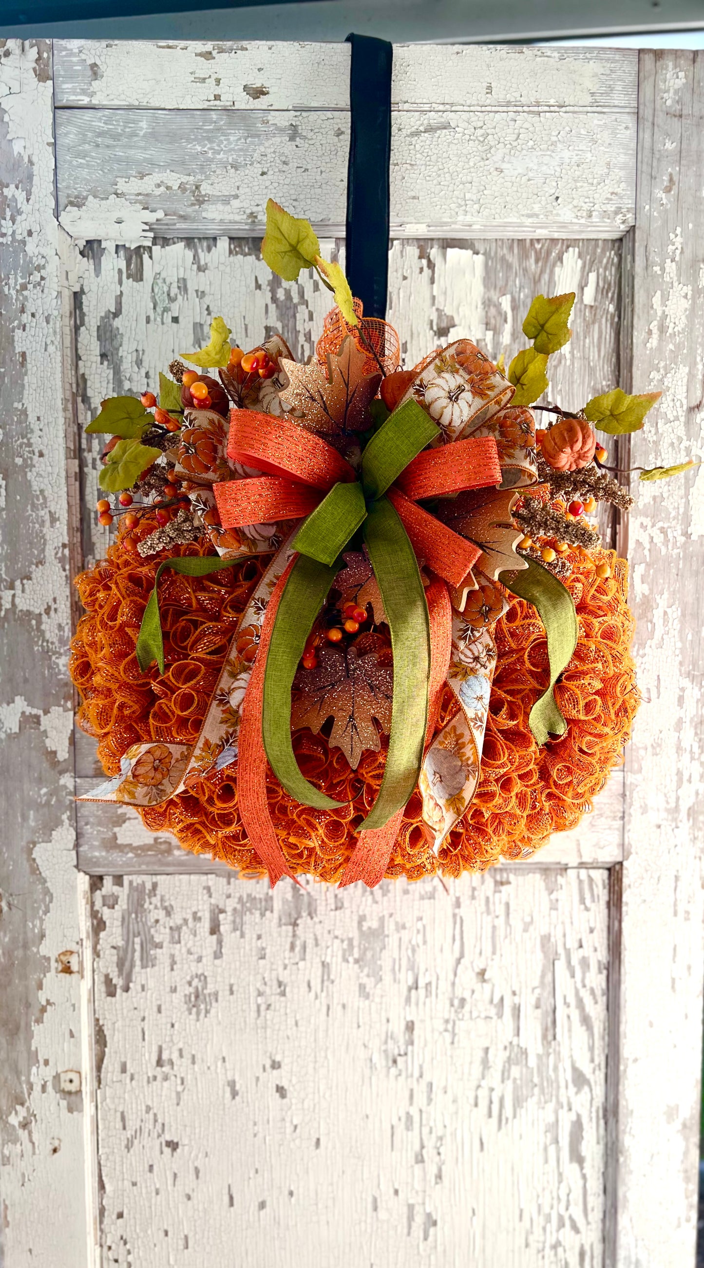 Pumpkin Wreath for Thanksgiving, Fall or Halloween