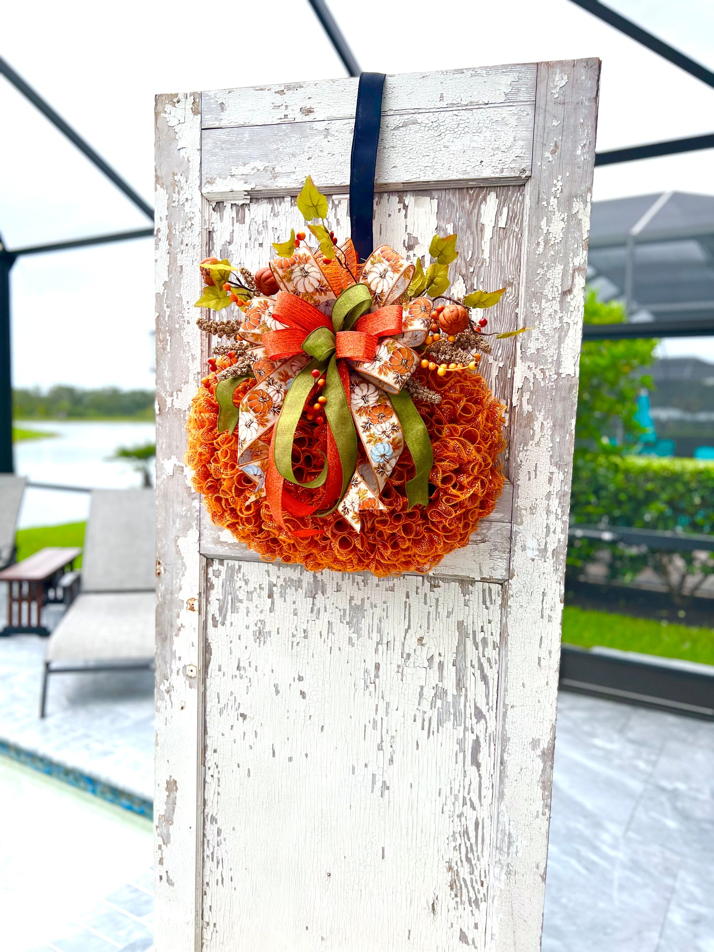 Pumpkin Wreath for Thanksgiving, Fall or Halloween