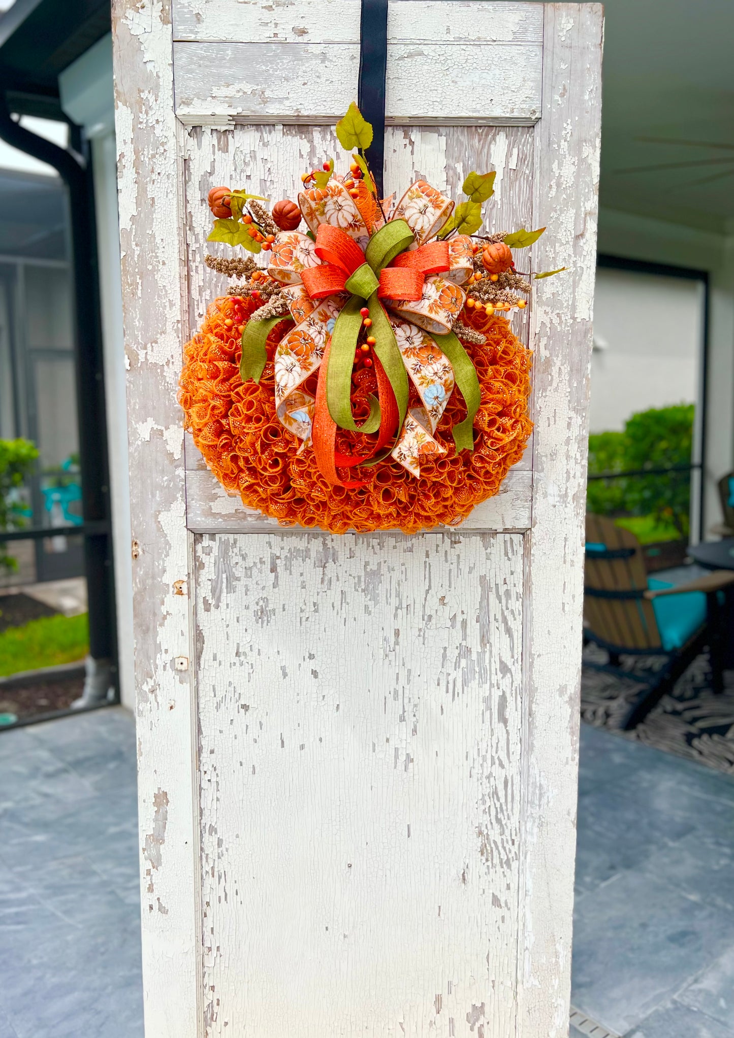 Pumpkin Wreath for Thanksgiving, Fall or Halloween