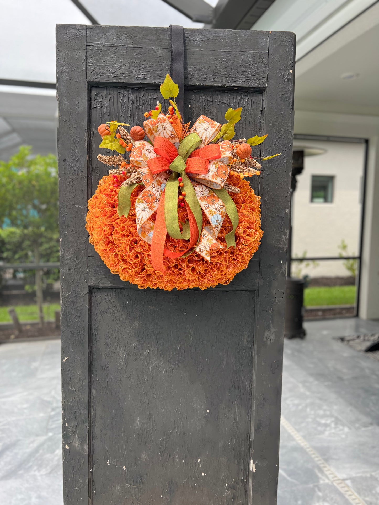 Pumpkin Wreath for Thanksgiving, Fall or Halloween