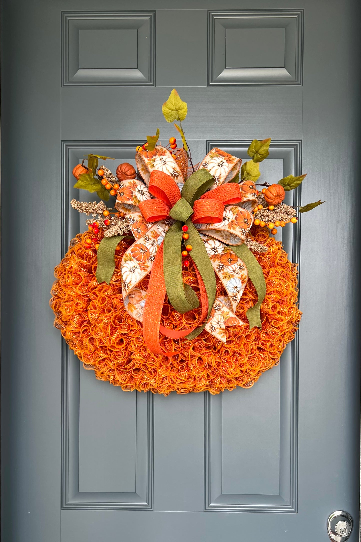Pumpkin Wreath for Thanksgiving, Fall or Halloween