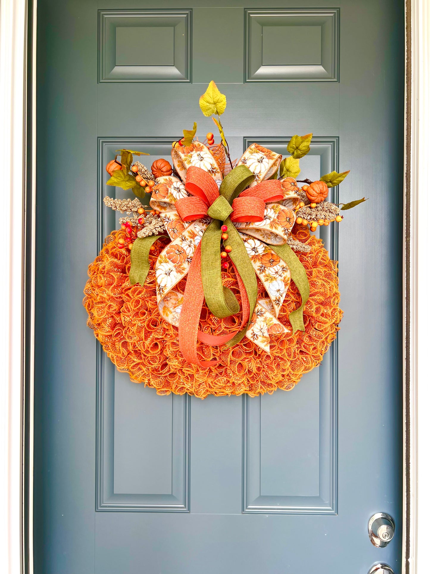Pumpkin Wreath for Thanksgiving, Fall or Halloween
