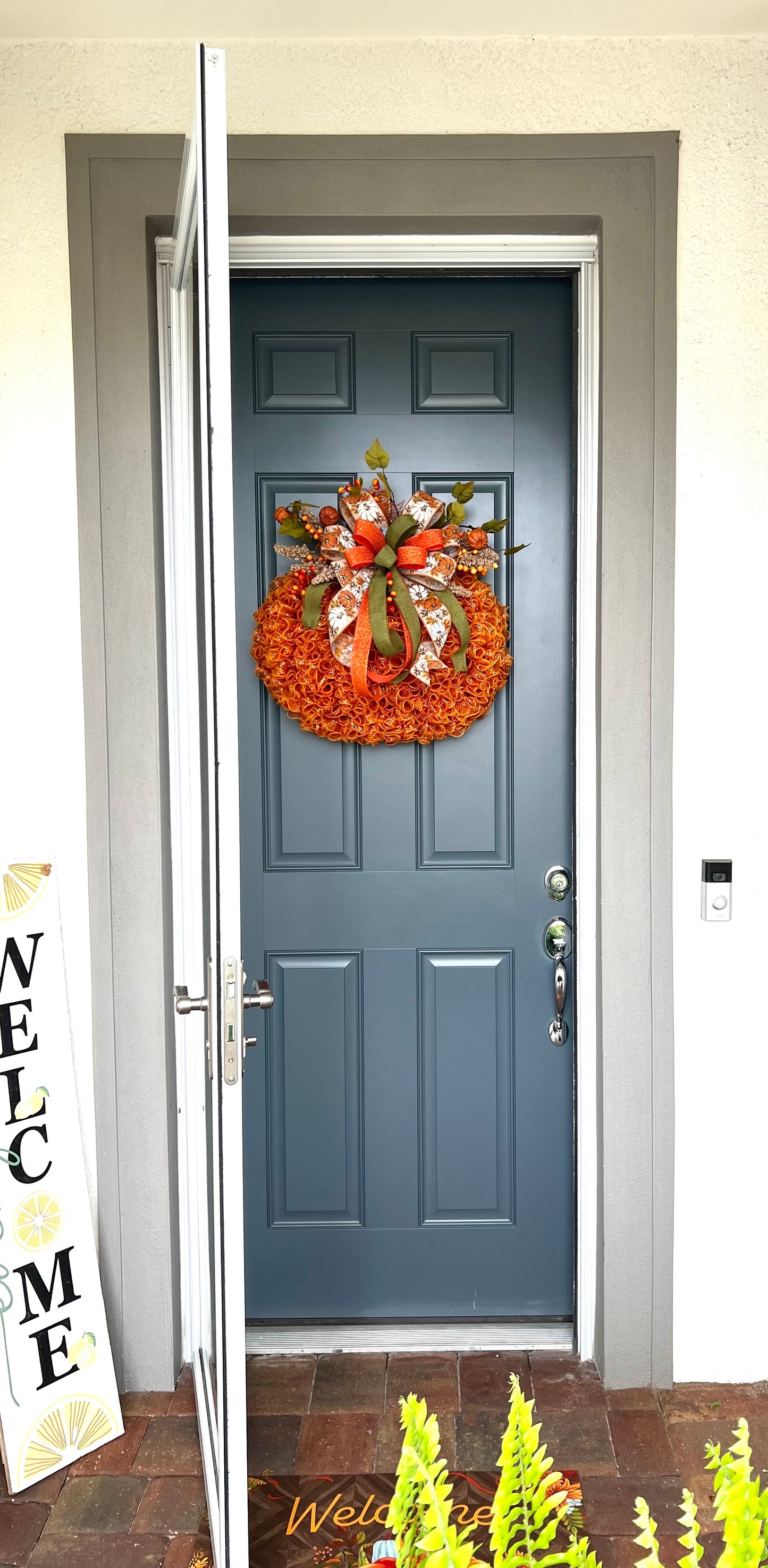 Pumpkin Wreath for Thanksgiving, Fall or Halloween