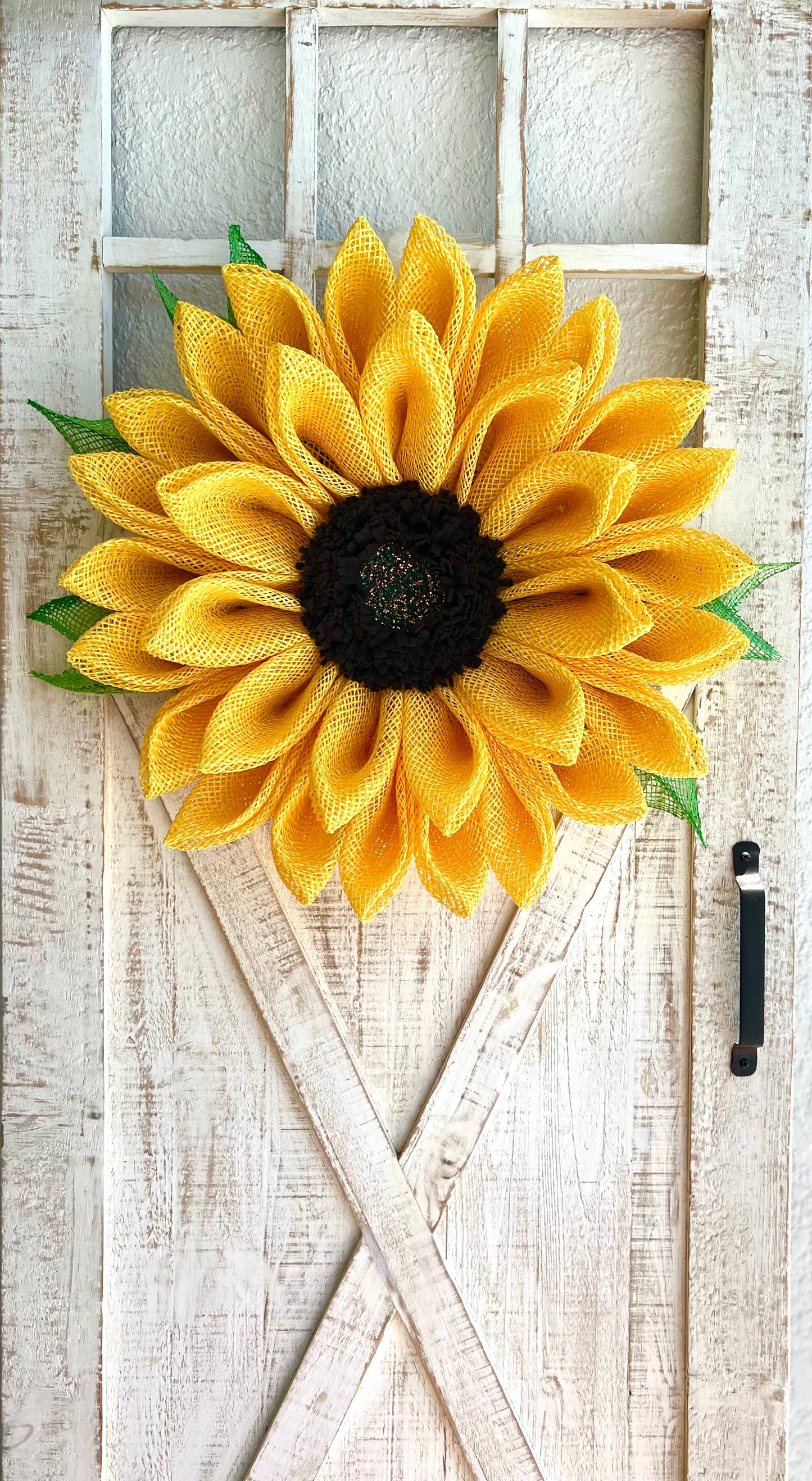 Yellow Sunflower Wreath with Leaves Sunflower Door Decoration for Front Door Flower Wreath Summertime Wreath Lanai Decor (Copy)