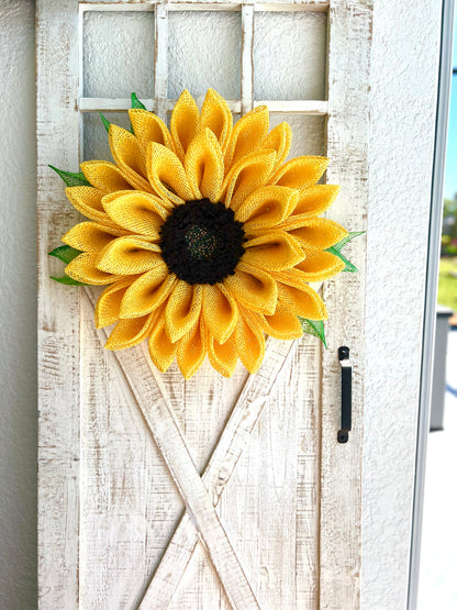 Yellow Sunflower Wreath with Leaves Sunflower Door Decoration for Front Door Flower Wreath Summertime Wreath Lanai Decor (Copy)