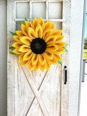 Yellow Sunflower Wreath with Leaves Sunflower Door Decoration for Front Door Flower Wreath Summertime Wreath Lanai Decor (Copy)