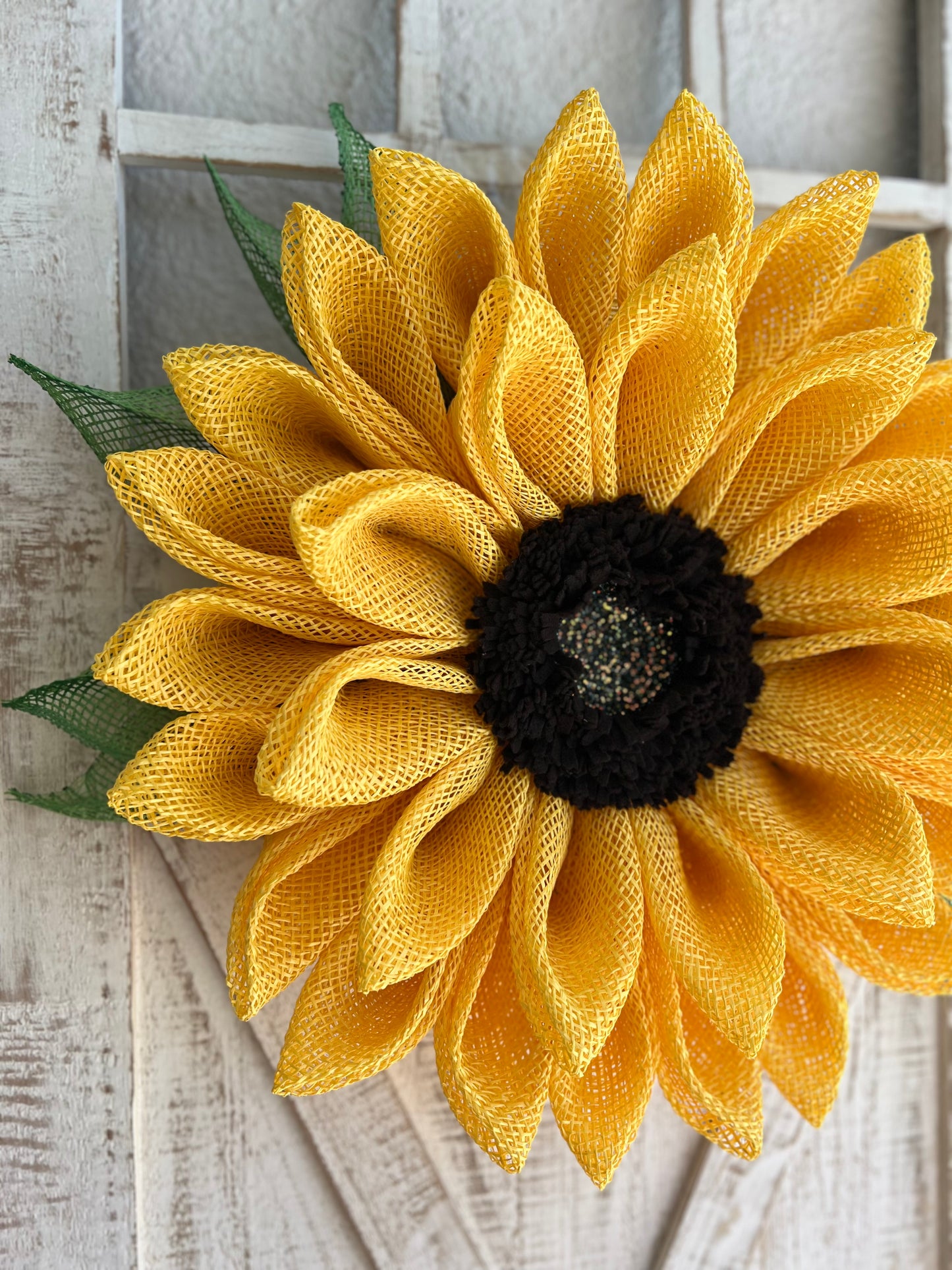 Yellow Sunflower Wreath with Leaves Sunflower Door Decoration for Front Door Flower Wreath Summertime Wreath Lanai Decor (Copy)