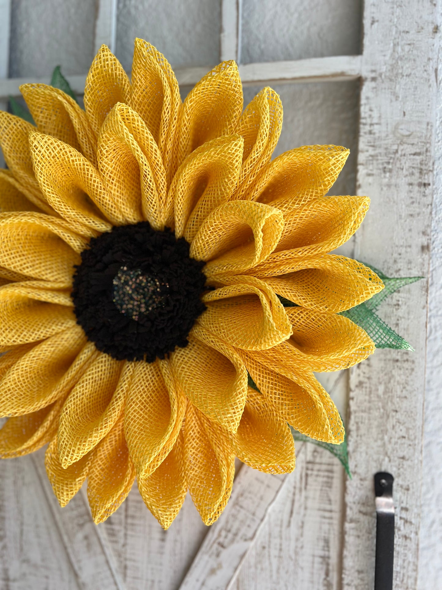 Yellow Sunflower Wreath with Leaves Sunflower Door Decoration for Front Door Flower Wreath Summertime Wreath Lanai Decor (Copy)