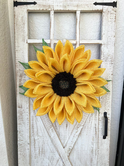 Yellow Sunflower Wreath with Leaves Sunflower Door Decoration for Front Door Flower Wreath Summertime Wreath Lanai Decor (Copy)