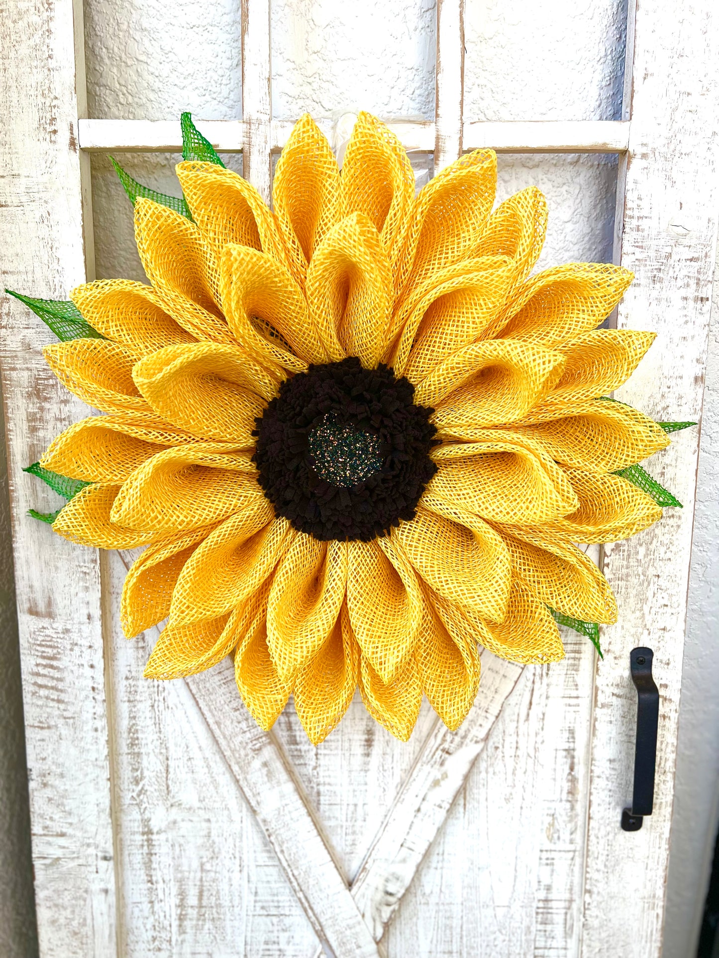 Yellow Sunflower Wreath with Leaves Sunflower Door Decoration for Front Door Flower Wreath Summertime Wreath Lanai Decor (Copy)