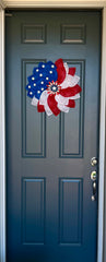 Patriotic Memorial Day Flower Stars Wreath for Front Door, Red White and Blue Fourth of July Floral Wreath, Cemetery or Welcome Home Wreath (Copy)
