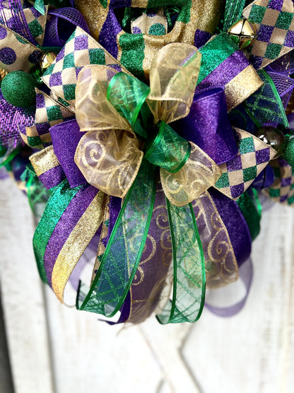 Mardi Gras Wreath with Mask for Front Door Mardi Gras Mask Wreath Decoration Mardi Gras Carnival Wreath Fat Tuesday Wreath Mardi Gras Decor