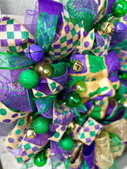 Mardi Gras Wreath with Mask for Front Door Mardi Gras Mask Wreath Decoration Mardi Gras Carnival Wreath Fat Tuesday Wreath Mardi Gras Decor
