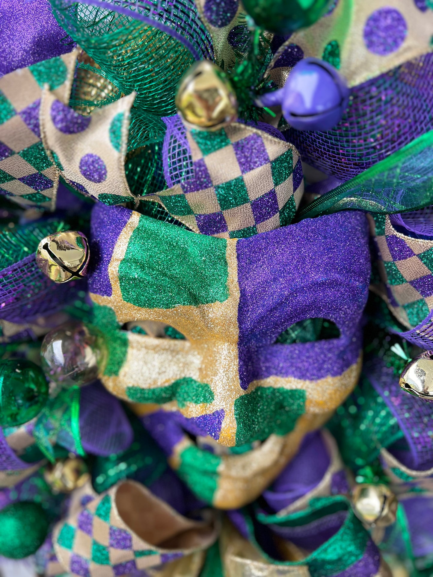 Mardi Gras Wreath with Mask for Front Door Mardi Gras Mask Wreath Decoration Mardi Gras Carnival Wreath Fat Tuesday Wreath Mardi Gras Decor