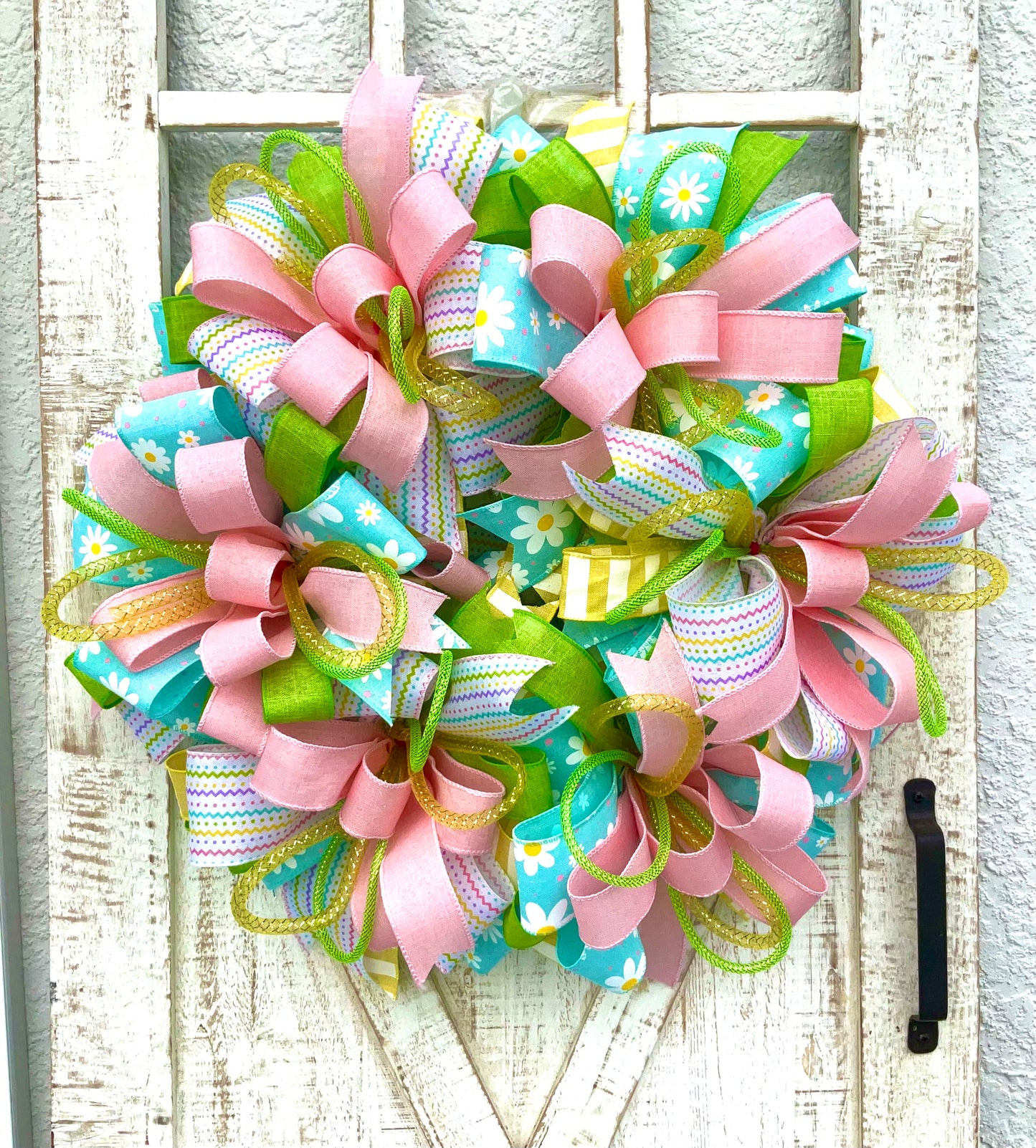 Spring Summer Mothers Day Wreath for Front Door, Springtime Gift for Mom, Everyday Wreath, Housewarming Gift, Patio, Party, Fun Gift, Bright