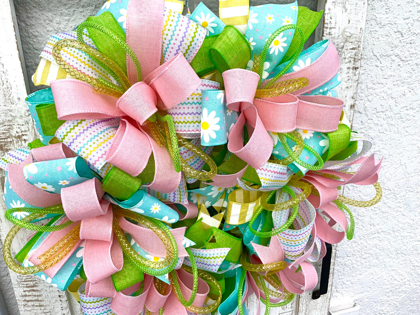 Spring Summer Mothers Day Wreath for Front Door, Springtime Gift for Mom, Everyday Wreath, Housewarming Gift, Patio, Party, Fun Gift, Bright