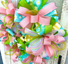Spring Summer Mothers Day Wreath for Front Door, Springtime Gift for Mom, Everyday Wreath, Housewarming Gift, Patio, Party, Fun Gift, Bright