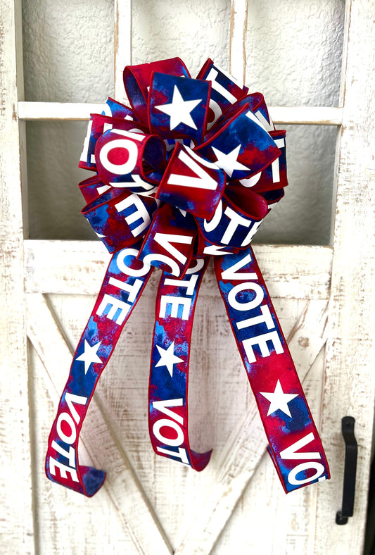 Vote Bow, Patriotic Bow, Election Bow, Political Decoration, Democrat, Republican  Independent Voting Decor, Independence Day, July 4 Bow